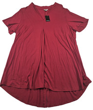 Blusa para mujer Avenue Kaylie Hi Lo roja persa talla 22/24