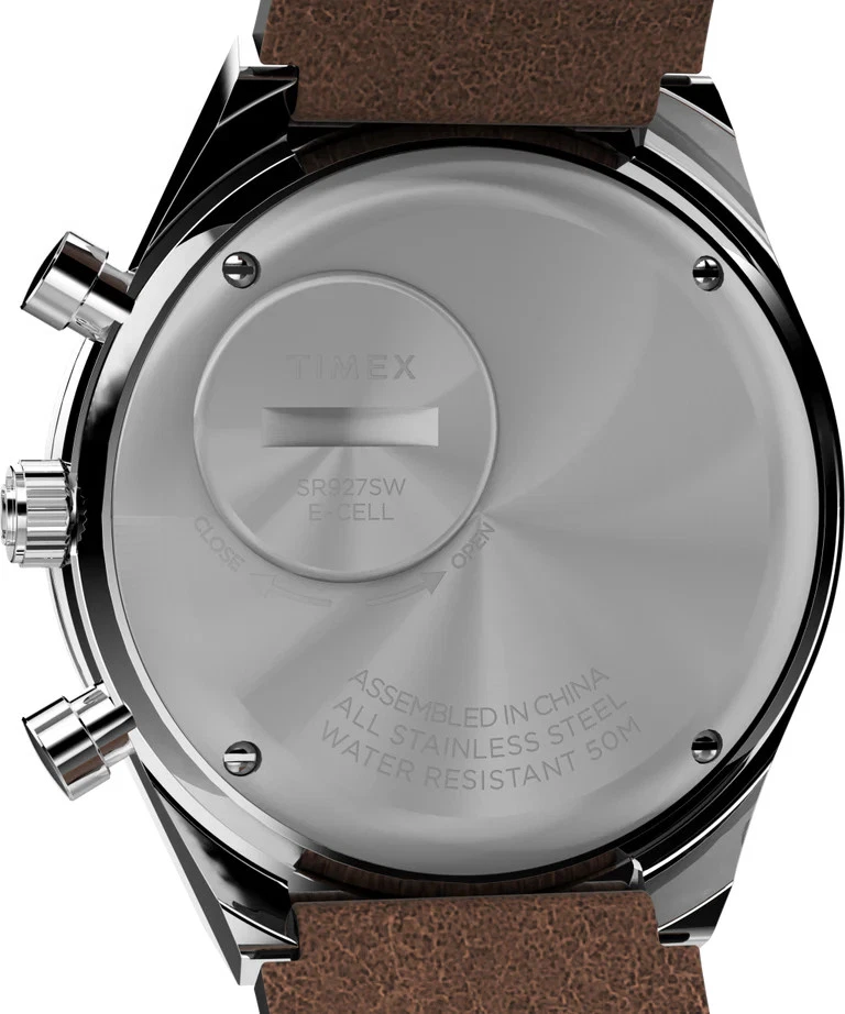 Q Timex Chronograph 40mm Brown Leather Strap Watch TW2V42800 - image 4 of 4