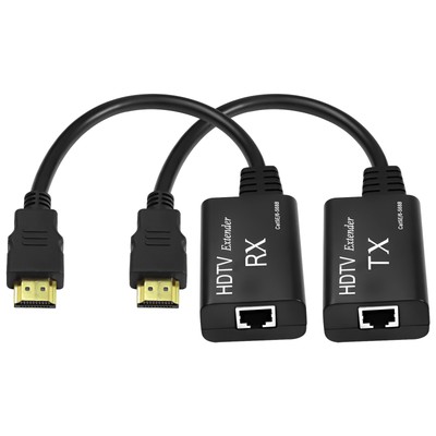HDMI-Extender HDMI-Stecker auf RJ45-Netzwerk-LAN-Extender 60 m Konverter Repe...