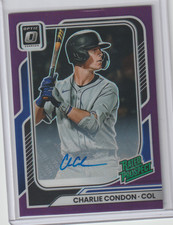 2026 Donruss Baseball Charlie Condon AUTO Optic Purple /99 Rockies