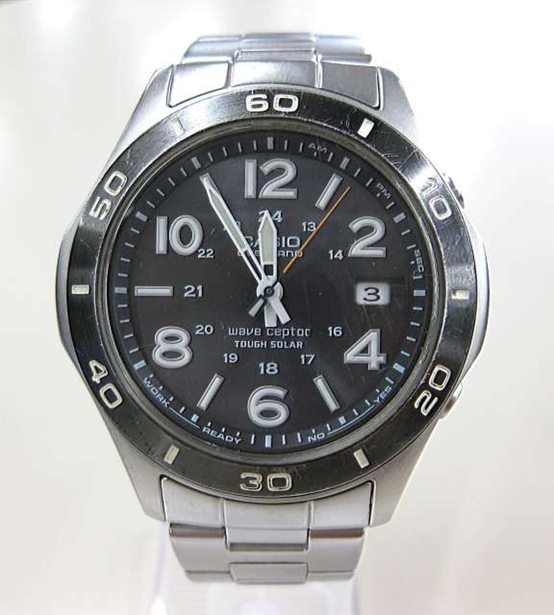 稼働 CASIO OVERLAND 腕時計 電波ソーラー OVW110 1790 Casio Overland Solar Radio Ovw-110 Analog Mens Watch Shipped