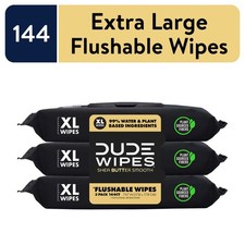 DUDE Wipes Flushable Wipes, XL Wet Wipes for At Home Use, Shea BUTTer Smoot.