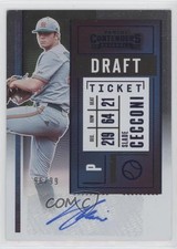 2020 Panini Contenders Pick 2 Draft Ticket Blue 96/99 Slade Cecconi Auto 0q3