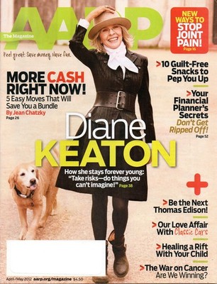 AARP The Magazine April/May 2012 Diane Keaton Beating Cancer Dream Cars