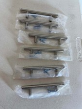 6 pc lot Brushed Nickel Cabinet Bar Pulls