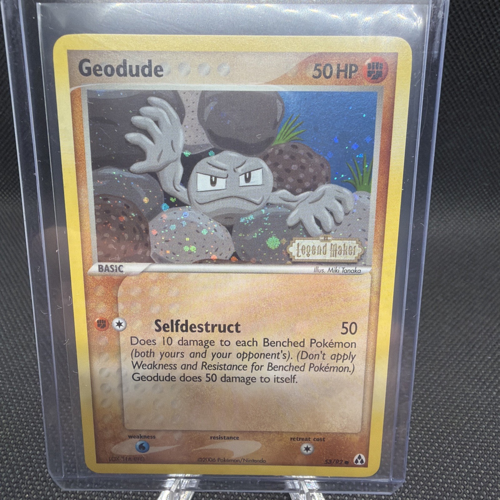 Pokemon Ex Legend Maker Geodude Reverse Holo 53/92 - Near Mint Condition Card