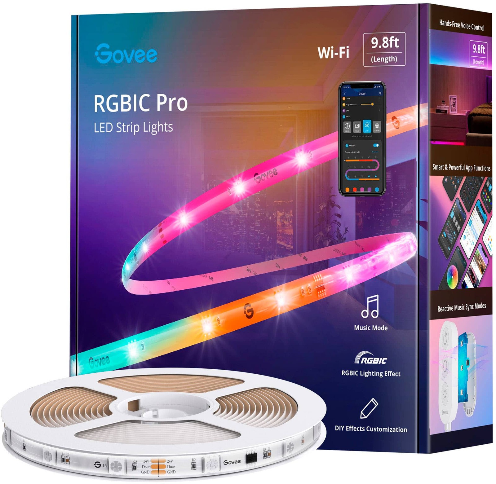 Govee - Светодиодная лента Wi-Fi RGBIC - 10 футов - Мульти