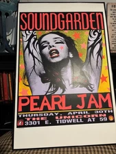 Ultra Rare Pearl Jam/Soundgarden Concert Poster 2nd Printing #2318/2500 Kozik