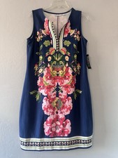 NWT New York  Company Shift Stretchy Dress Womens M Coastal Floral Boho
