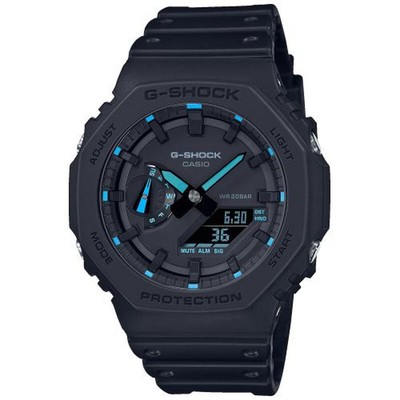 Herrenuhr Casio G-Shock OAK - NEON BLUE INDEX Schwarz [Ø 45 mm]