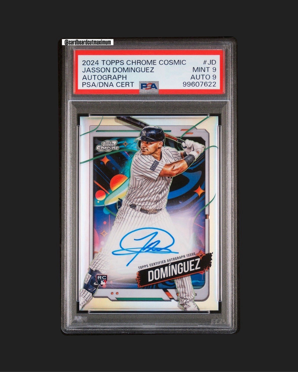 Refractor Auto 2024 Topps Chrome Cosmic JASSON DOMINGUEZ Rookie RC Yankees PSA 9