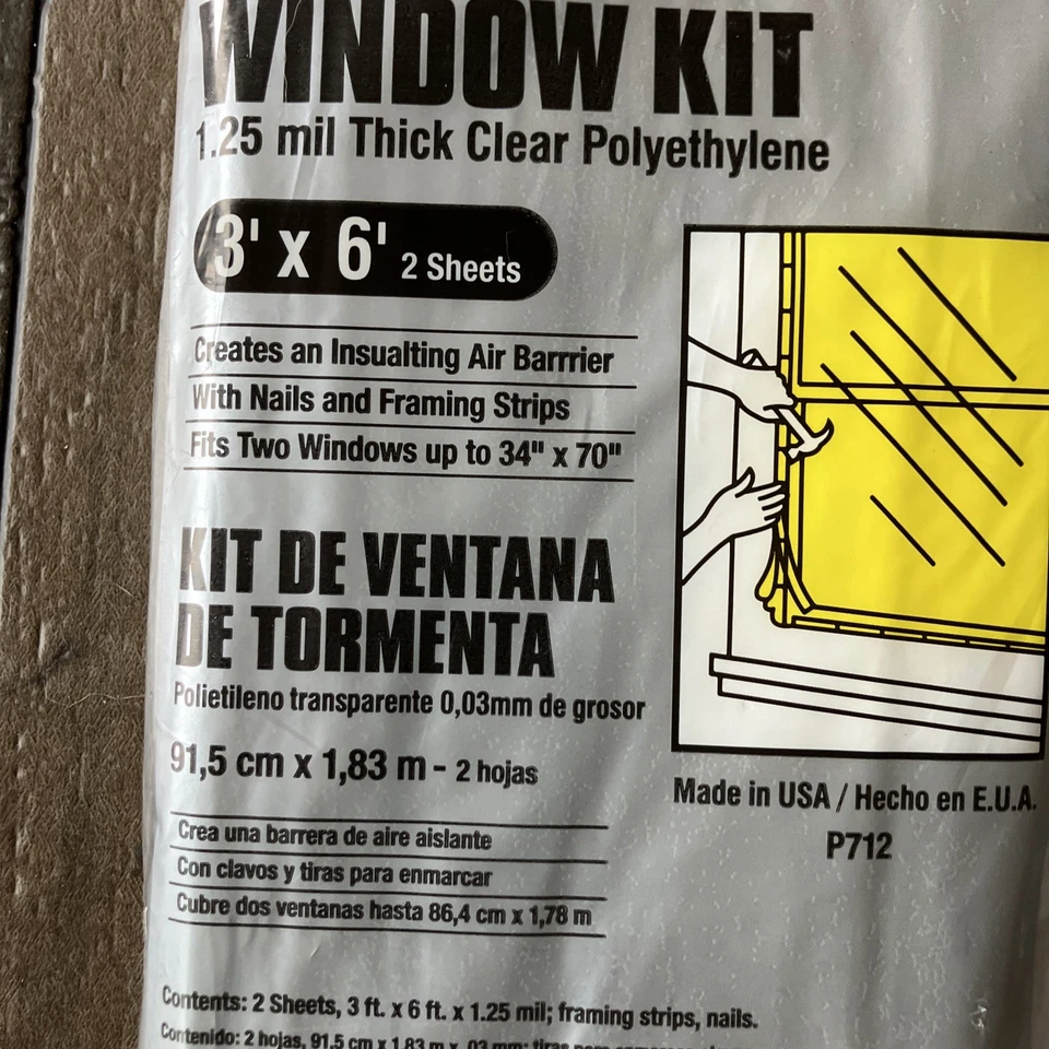 Frost King Storm Window P712H Clear Polyethylene Kit  3' x 6' 2 Packs 4 Total - Image 2 of 4