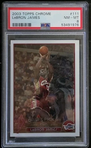 PSA NM-MT 8 2003 Topps Chrome Lebron James Rookie Card