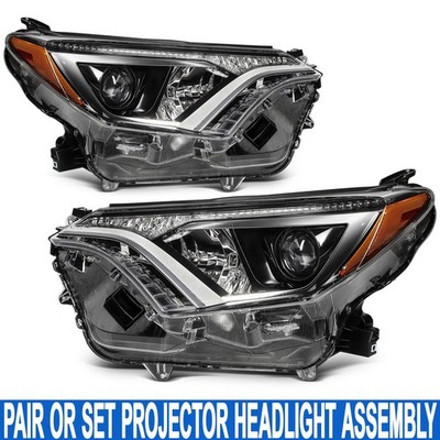 OE STYLE PAIR/SET Chrome Projector Headlights Assembly For Toyota RAV4 2016-2018