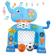 Toys for 1 2 3 Years Old Boys Girls, Toddler Basketball Hoop  Soccer Blue