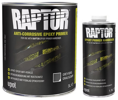 Upol Raptor 2:1 Korrosionsschutz Epoxid Grundierung 4,5L Set Betteinlage Schutz