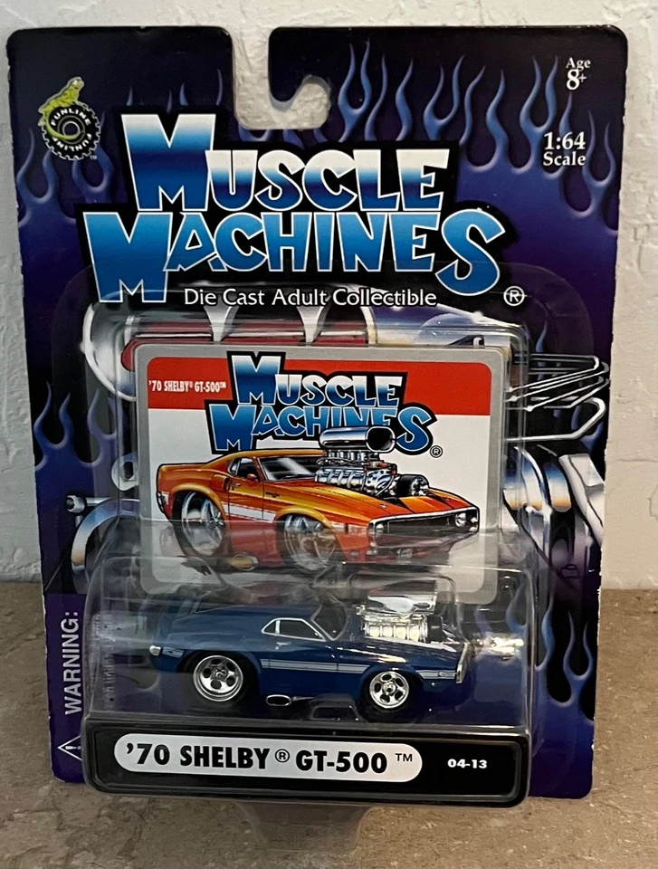 Muscle Machines '70 Shelby GT-500 Blue  04-13 Diecast 2004 1:64 - Image 3 of 4