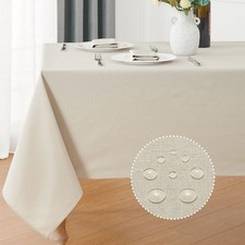 Veblandy Rectangle 4 Feet Tablecloth 52x70 inch Linen Textured Table Cloth Stain