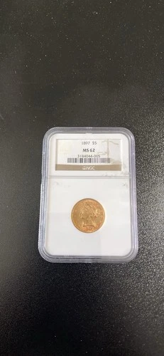 1897 $5 Liberty Head Gold Half Eagle NGC MS 62 Pre-1933 Coin