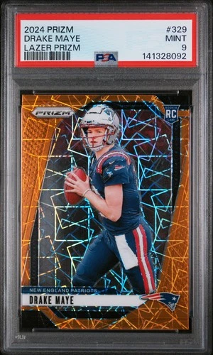 2024 PANINI PRIZM LAZER PRIZM #329 DRAKE MAYE ROOKIE RC PSA 9