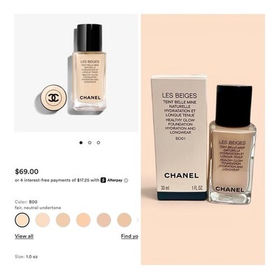 Chanel Les Beiges Healthy Glow Foundation Hydration and Longwear BD01