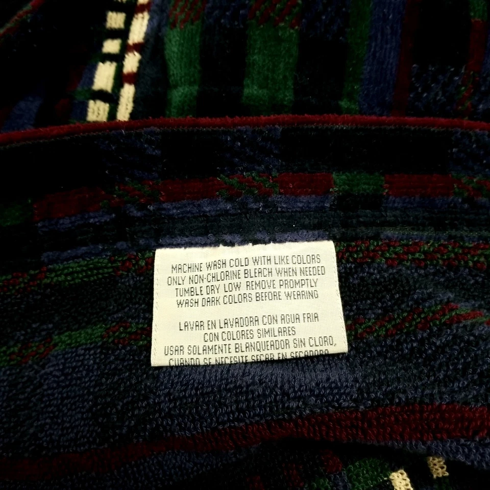 Antigo Roupão de Banho Puritano Masculino Estampado Azul Marinho Algodão Tamanho Único Compatível com Todos - Imagem 4 de 4