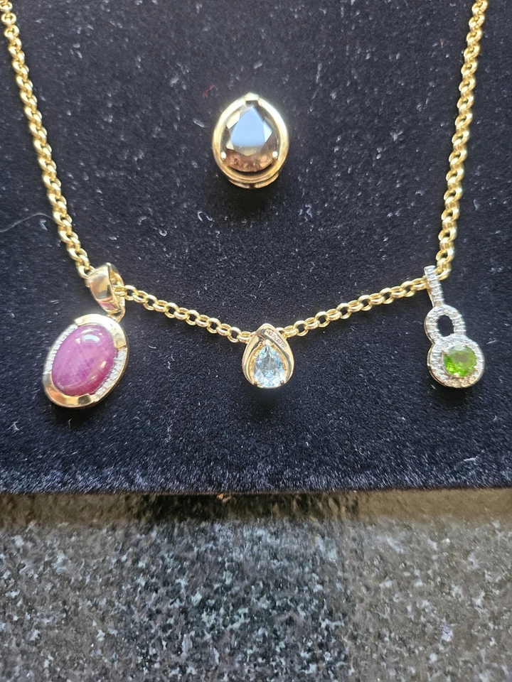 Kovolut Midas Erbskette 585/375 mit Anhängern in Gelbgold Edelsteine/ Diamant - Bild 2 von 4