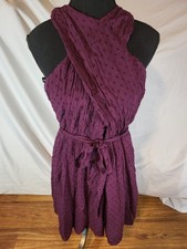 NWT Loft Size 4P Plum Purple Swiss Dot Dress