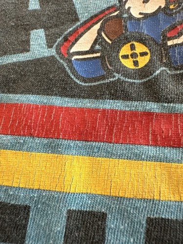 Super Mario Shirt Blue Short Sleeve 100% Cotton Crew Neck Size Kids Size Large - Picture 3 of 7