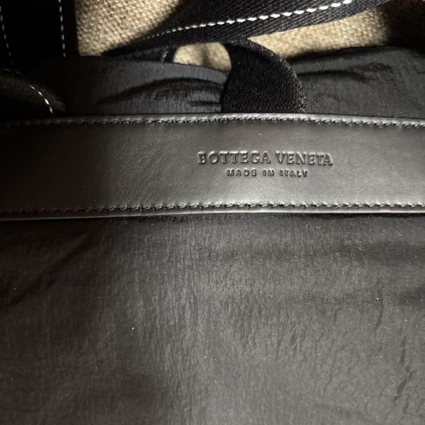Bottega Veneta Leather Nylon Tote Bag Black 2Way Shoulder Shopping thumbnail 6