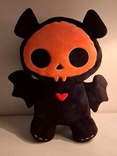 NWT Skelanimals Orange  Black Diego Plush Backpack Fashion Bag w/Small Pocket