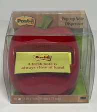 New 3M POST IT NOTE POP UP DISPENSER RED APPLE TEACHER DESK OFFICE ORGANIZER