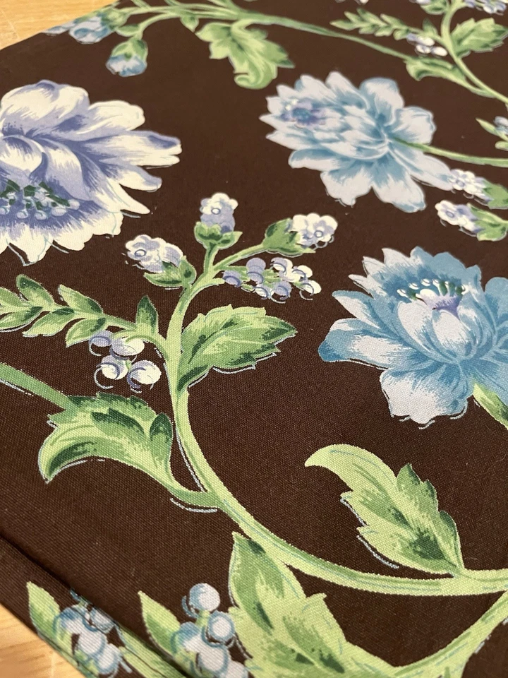 April Cornell Floral Table runner Brown Blue Cottagecore Decor 72x13" - Image 4 of 4
