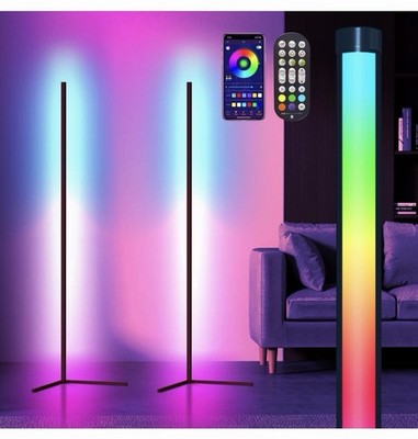 Corner Floor Lamp, 2 Pack LED Corner Lamp with App/Remote/Button Control, Smart 