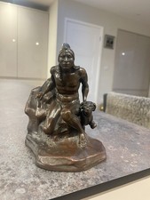 Jenning Brothers 1524 Indian “Awaiting Prey” Figure Bookend C1920s