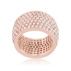 Wide 7 Row Cigar Band Cubic Zirconia Rose Gold Plated Cocktail Ring Size 9 — photo 5