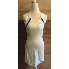 NEW Nike Dry-Fit Dress Tennis Pickleball , Swoosh, Preppy, White Small TALL LONG