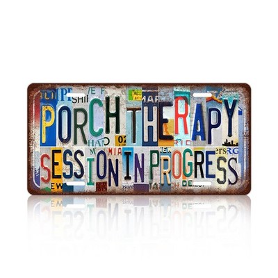 Vintage Porch Therapy Session In Progress Metal Tin Sign Wall Decor | License Pl
