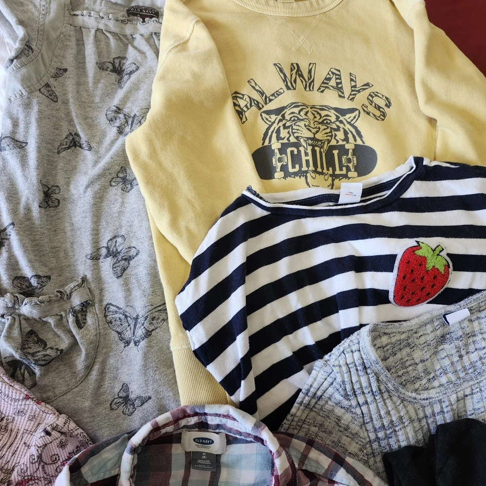 Antiguo Lote de Ropa Azul Marino Niñas Talla 6 7 8 Otoño Invierno Prendas para el torso Sudadera Vestido Paquete Corto Foto 3 de 4