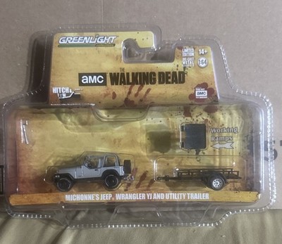 Greenlight The Walking Dead Michonne's Jeep Wrangler YJ & Utility Trailer 1:64