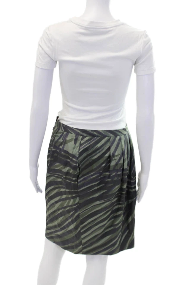 Falda lápiz verde Peter Som para mujer estampado de plantas cremallera hasta la rodilla talla 6 Foto 3 de 4