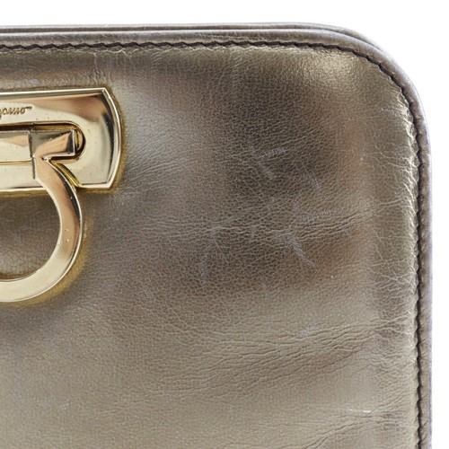 Salvatore Ferragamo Gold Pony-Style Calfskin Shopper Bag Authentic - Picture 11 of 15