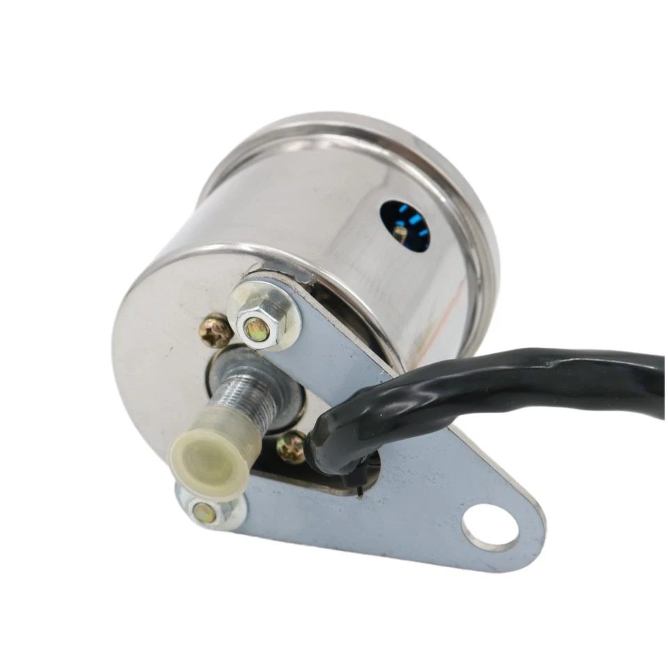 Medidor de velocidad LED universal cromado para moto 0-160KMH 12V Foto 2 de 4