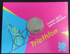 London 2012 Olympics Sports Collection *Triathlon* 50 Pence with Card