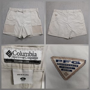 Columbia PFG Fishing Shorts Mens XL Tan Cargo Performance