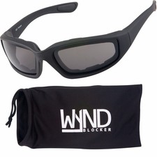 Motorcycle  Biking Wind Resistant Sports Wrap Sunglasses Black/Smoke Lens 