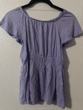 Girls Large 10/12 Wonder Nation Shirt Purple Short-Sleeve Blouse