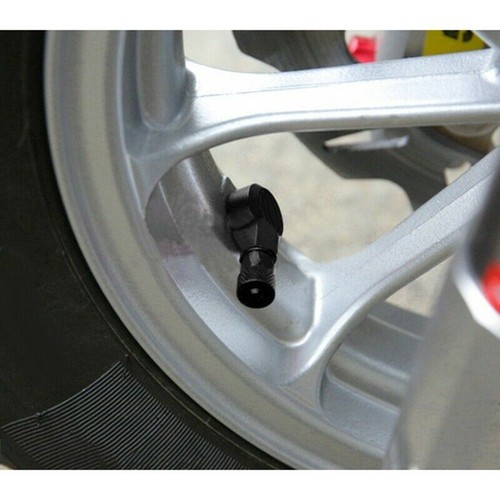 Noir 2x Valve Pneu Extension 90 Degrés Angle Adaptateur Motorcycle-Tyre - Picture 5 of 12