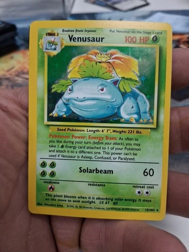 Pokémon Cards Venusaur 15/102 Holo Rare Base Set WOTC - NM