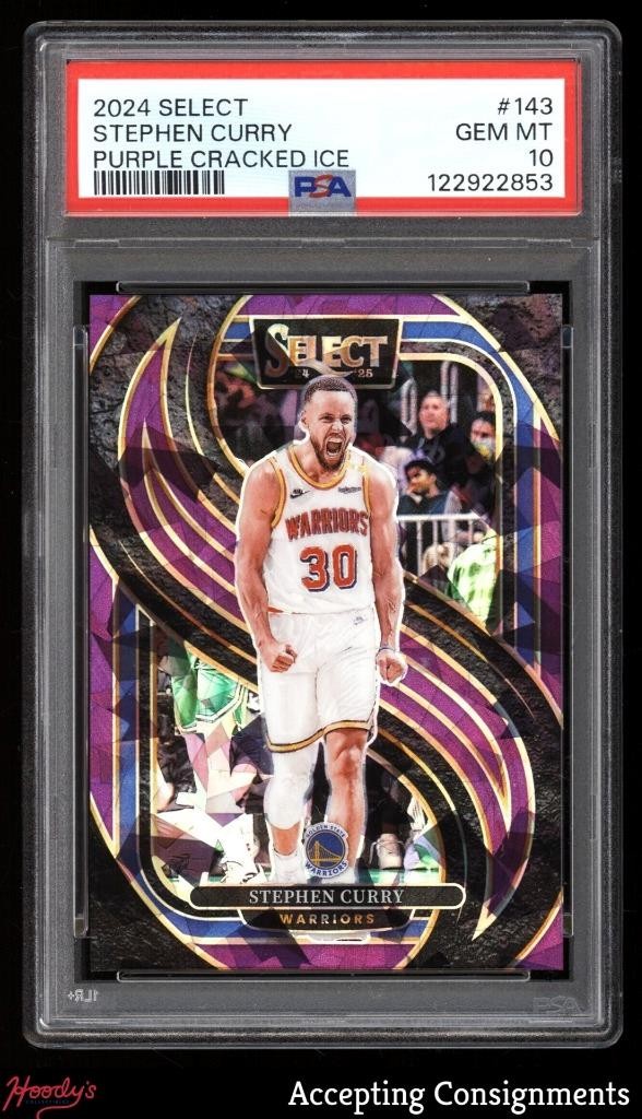 2024-25 Select Purple Cracked Ice Prizms Stephen Curry Premier /99 PSA 10 GEM